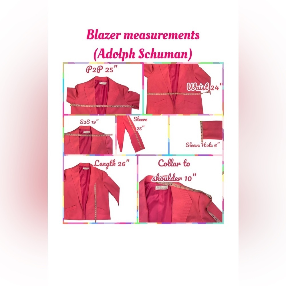 Vintage Adolph Schuman for Lilli Ann Open Front Blazer Jacket Fuchsia Pink - Picture 9 of 9